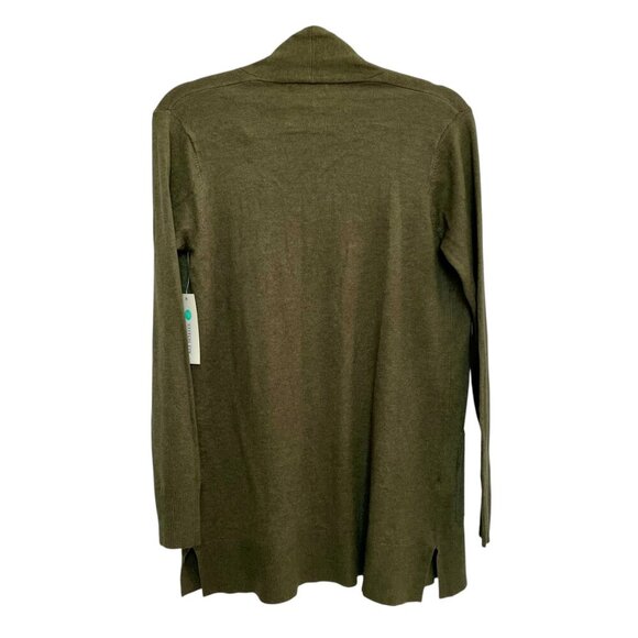 NWT Pink Clover Open Front Patch Pocket Cardigan Moss Green Neutral Size Small - Picture 3 of 12